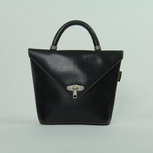 Paquetage Paris Black Leather Handbag